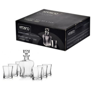 Karafka +6 szklanek 290ml do whisky Krosno Signatury 500ml